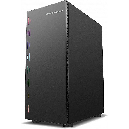 CHIPTRONEX MX3 RGB Mid Tower Cabinet USB 3.0 Tempered Glass RGB Strip Rear 120mm Fan