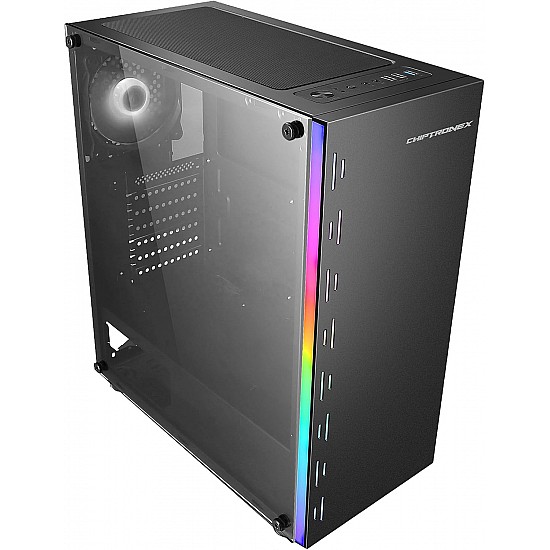 CHIPTRONEX MX3 RGB Mid Tower Cabinet USB 3.0 Tempered Glass RGB Strip Rear 120mm Fan