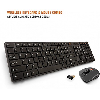 Amkette Optimus Wireless Keyboard and Optical Mouse Sensor (Black)