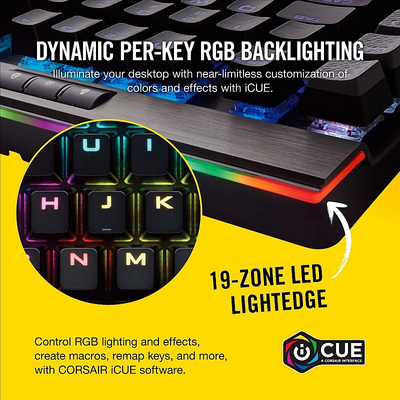 CORSAIR K65 LUX RGB Compact Mechanical Keyboard - Cherry MX Red - RGB LED Backlit