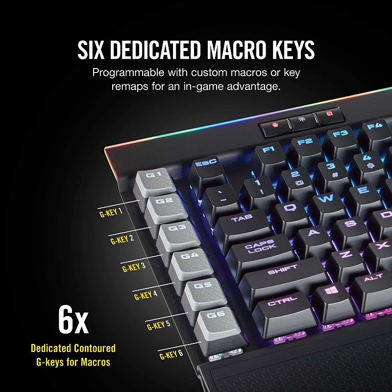 CORSAIR K65 LUX RGB Compact Mechanical Keyboard - Cherry MX Red - RGB LED Backlit