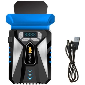 Cosmic Byte Hailstorm Laptop Vacuum Cooler with Temperature Display and Adjustable Fan Speed (Black/Blue)