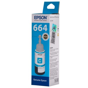 Epson T664 70 ml for L360/L350/L380/L100/L200/L565/L555/L130/L1300 Cyan Ink Bottle Blue Epson T664 70 ml for L360/L350/L380/L100/L200/L565/L555/L130/L1300 Cyan Ink Bottle Blue