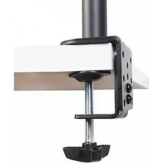 Dual Monitor Stand - Height-Adjustable Arm Mount, Steel