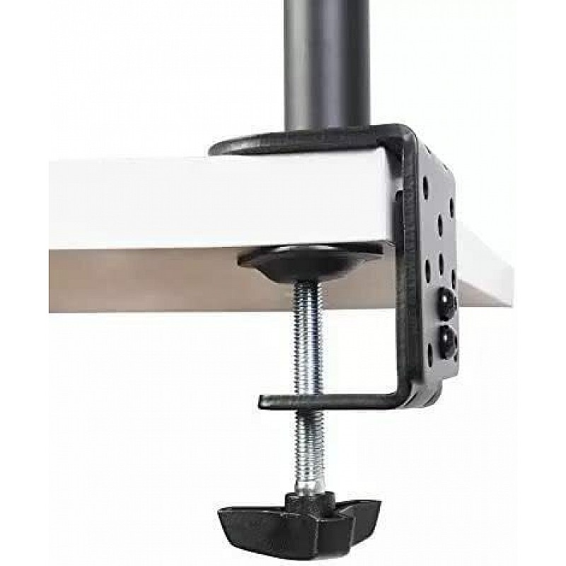 Dual Monitor Stand - Height-Adjustable Arm Mount, Steel