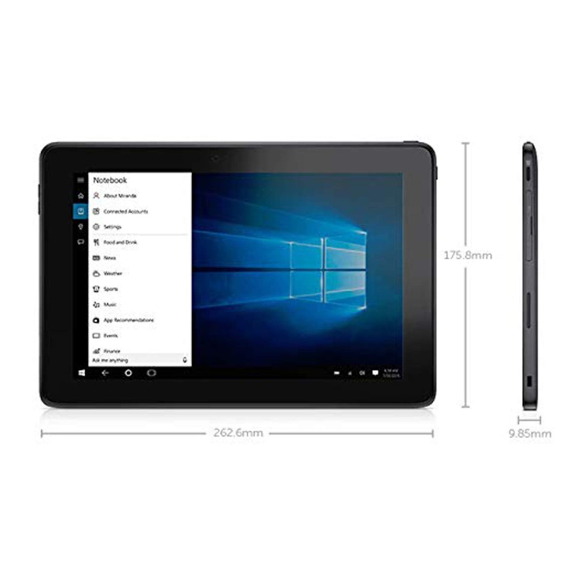 Dell Venue 10 Pro 5056 10.1-inch Tablet (Intel Atom x5-Z8500/4GB/128 GB HDD/Windows 8+ Keyboard Split), Black