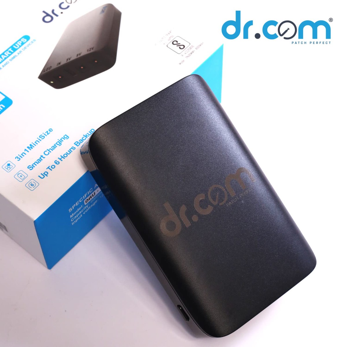 dr.com Smart UPS Mini Size 8000mAh Battery 6 Hours uninterrupted Power Backup for Router, Home Camera, LED Lights, Smartphone, ONT, ONU, Support DC 12V/9V/5V Output - DRU-8000 dr.com Smart UPS Mini Size 8000mAh Battery 6 Hours uninterrupted Power Backup for Router, Home Camera, LED Lights, Smartphone, ONT, ONU, Support DC 12V/9V/5V Output - DRU-8000