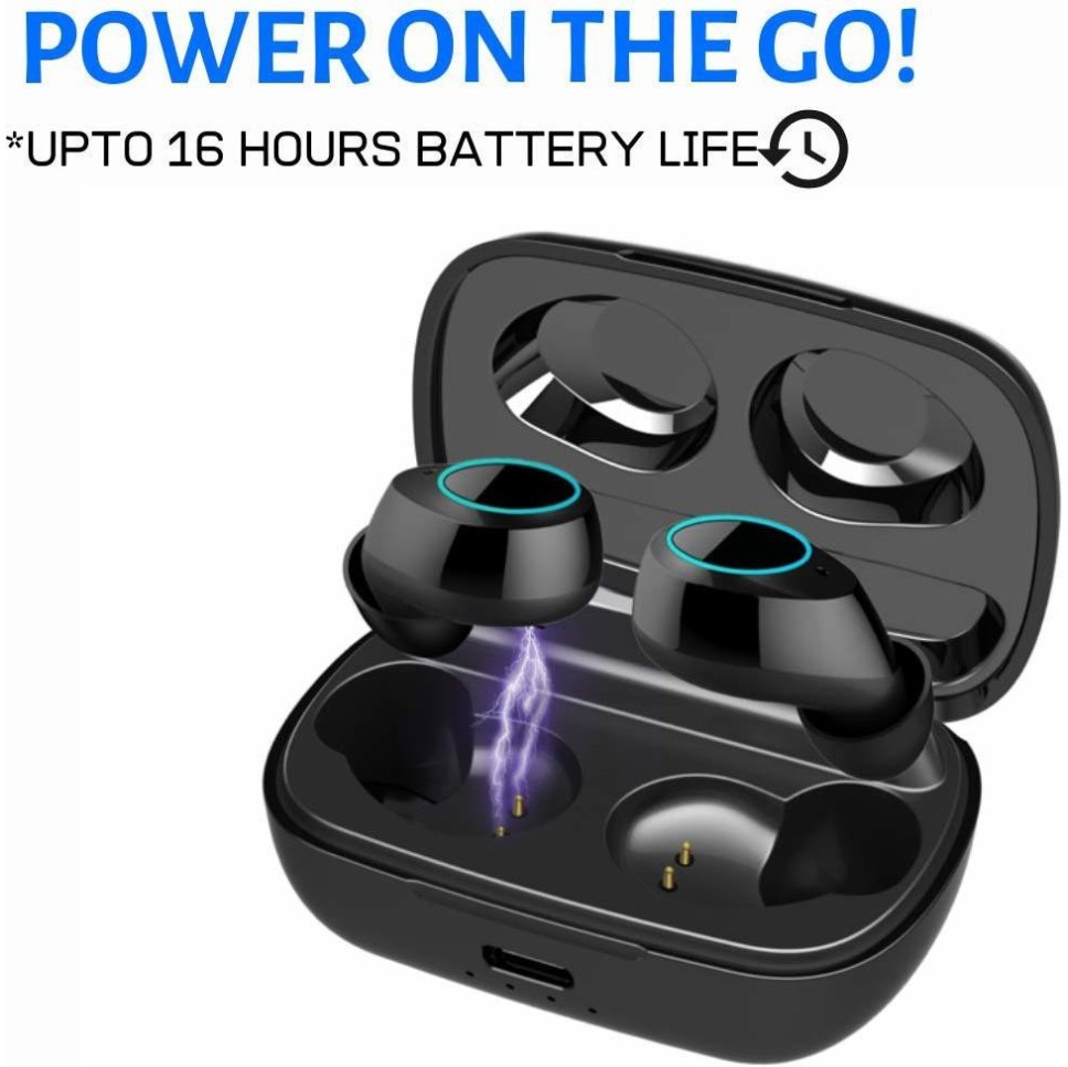 ELAP TouchPods Touch Control Bluetooth Earbuds (TWS) with Bluetooth Earphones 5.0 HD Sound & Sleek Design Upto 16 hrs Battery Life Earbuds