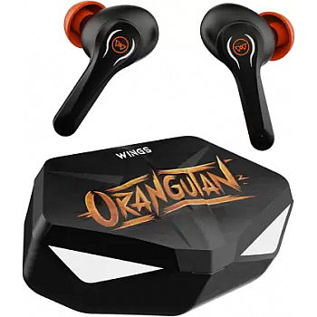 WINGS Phantom Orangutan Bluetooth Headset Black Orange, True Wireless