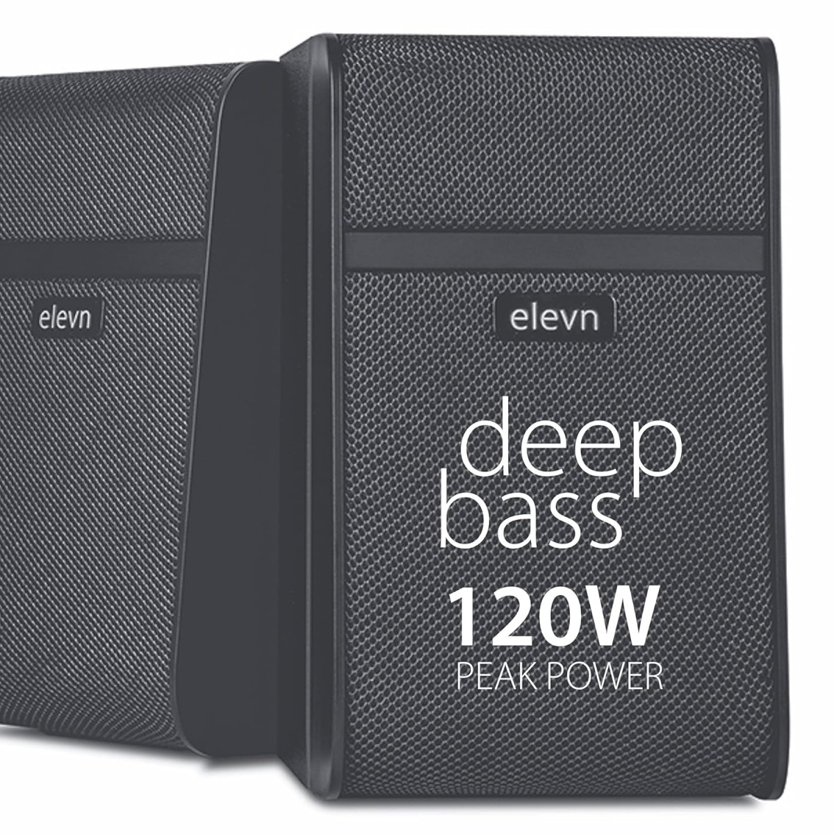 elevn Aura 120W 4.1 Channel Wireless, USB, Auxiliary, Bluetooth Subwoofer - Black elevn Aura 120W 4.1 Channel Wireless, USB, Auxiliary, Bluetooth Subwoofer - Black