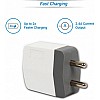 Airtree Dual Port 12W 2.4A Fast Charger with Charge & Sync USB Cable   (White, Grey, Cable Included)