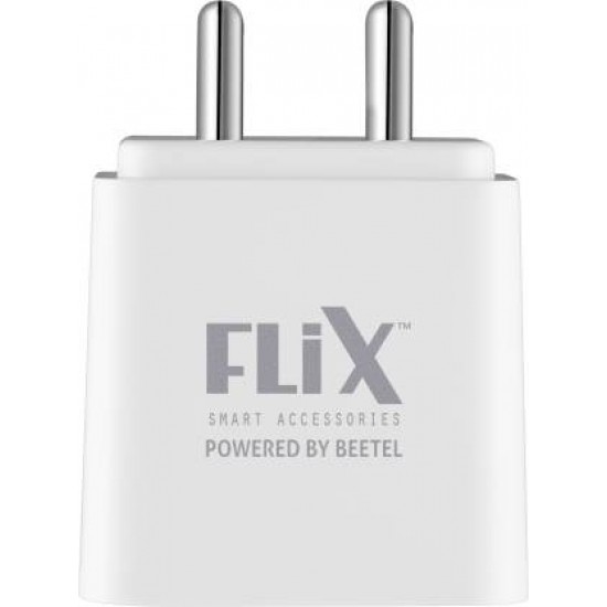 FLiX Beetel Rise 2.4 Dual Port 5V/2.4 A Output, USB Charger +1 Meter Micro USB Cable  (white)