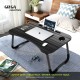 Gizga Essentials Multi-Purpose Portable & Foldable Wooden Desk for Bed Tray Laptop Table Study Table Black