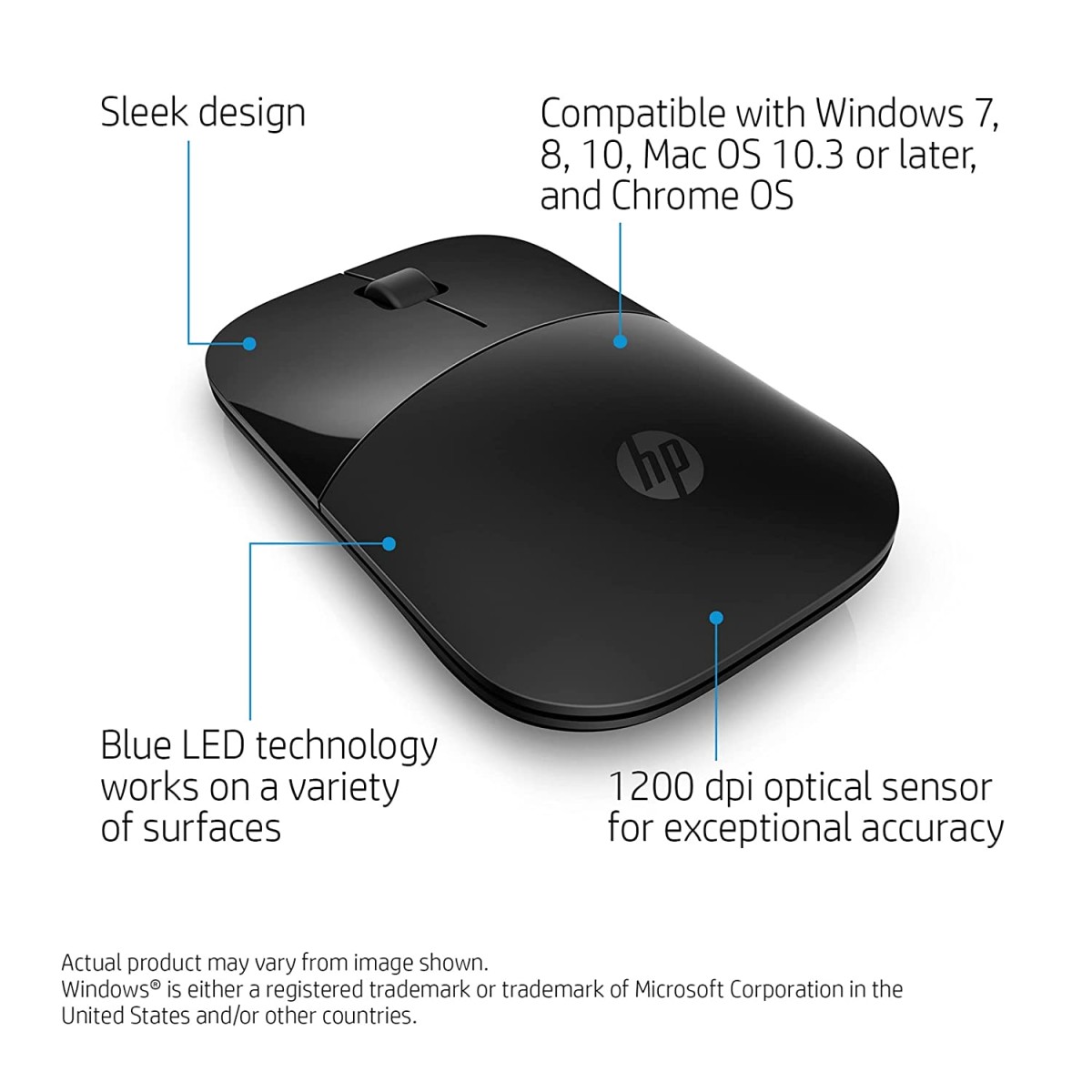 HP Z3700 Wireless Mouse Black