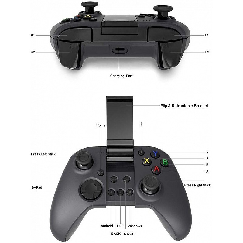 MYGT C04 Wireless Bluetooth Gamepad Controller for PC, Android and PS3 (Black)