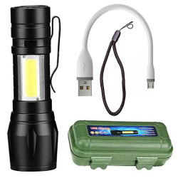AIRTREE Small Sun 500 Meter Zoomable Waterproof Torchlight LED Metal Body Torch 10W Flashlight Torch Search Light Torch