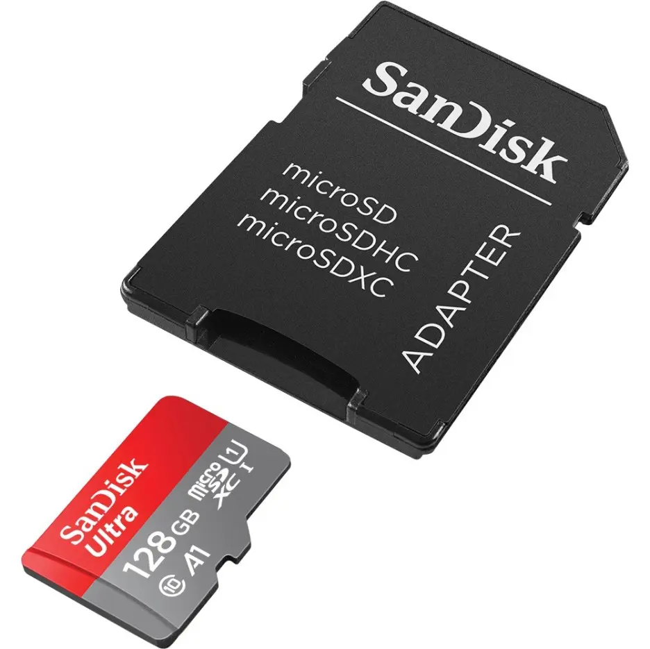 SanDisk Ultra 128 GB MicroSDXC Class 10 100 MB/s Memory Card (With Adapter) sdsquar-128g-gn6ma