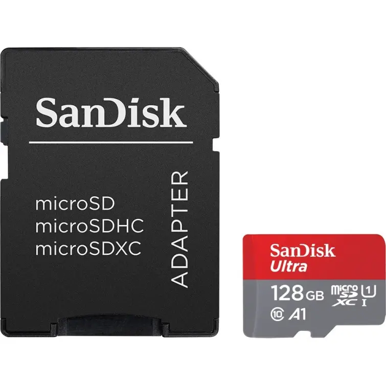 SanDisk Ultra 128 GB MicroSDXC Class 10 100 MB/s Memory Card (With Adapter) sdsquar-128g-gn6ma