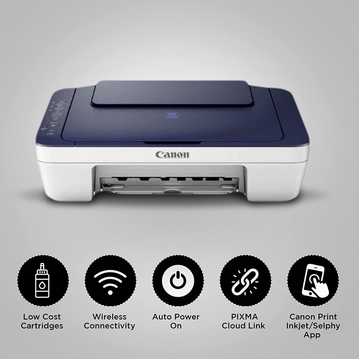 (Refurbished) Canon PIXMA E477 All in One (Print, Scan, Copy) WiFi Ink Efficient Colour Printer refurbishedshed (without cartridge)