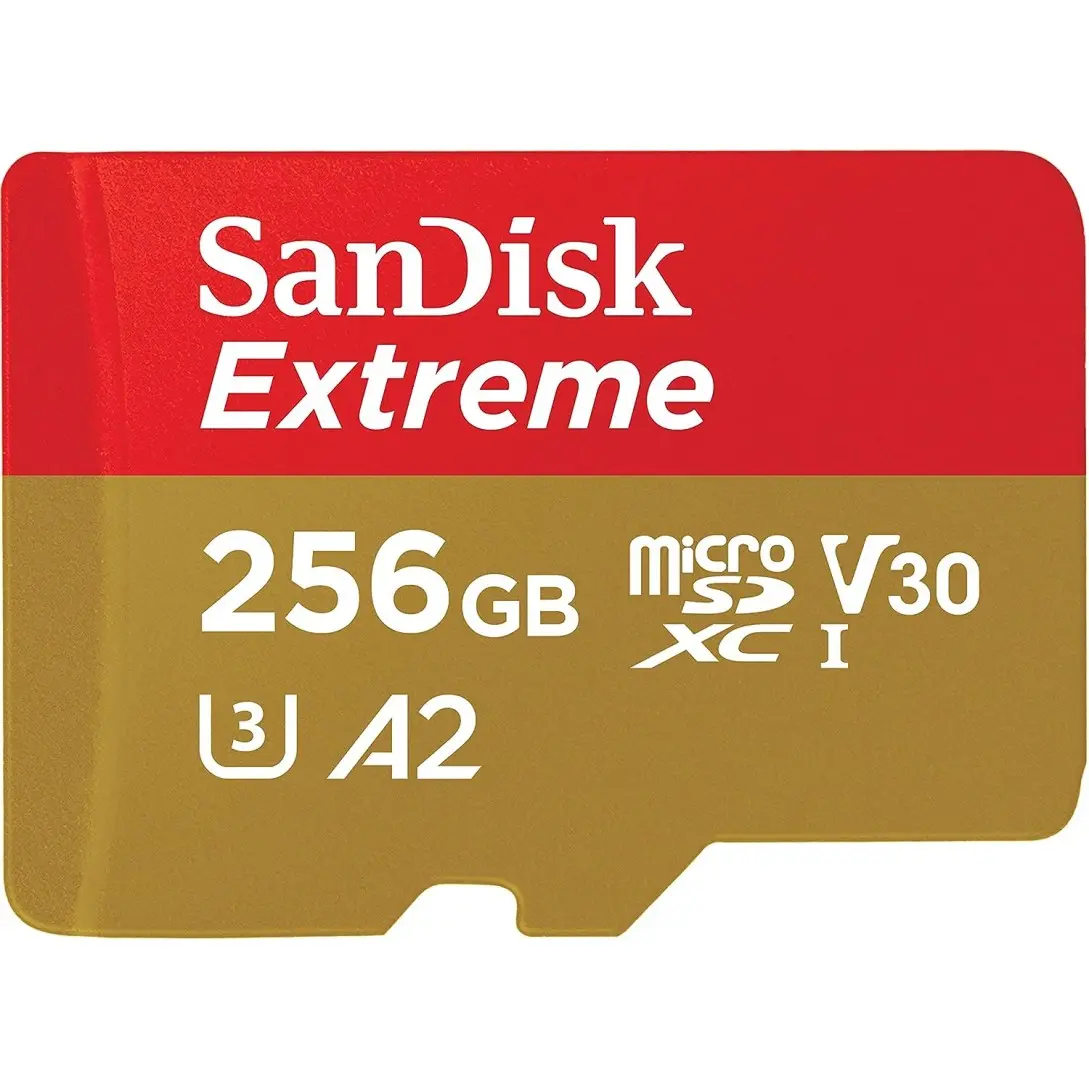 SanDisk Extreme 256GB microSDXC UHS-I, 190MB/s Read, 130MB/s Write Memory Card for 4K Video on Smartphones SDSQXAV-256G-GN6MN