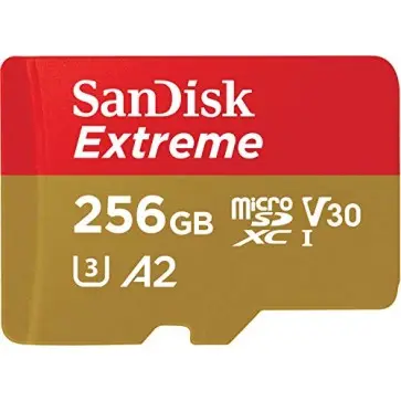 SanDisk Extreme 256GB microSDXC UHS-I, 190MB/s Read, 130MB/s Write Memory Card for 4K Video on Smartphones SDSQXAV-256G-GN6MN