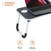 AmazonBasics Amazon Basics Engineered Wood Foldable Laptop Table with Cup Holder, Tablet Groove and Mini Drawer (Black) SD AB LAPTABLE BOOSTER BLACK
