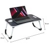 AmazonBasics Amazon Basics Engineered Wood Foldable Laptop Table with Cup Holder, Tablet Groove and Mini Drawer (Black) SD AB LAPTABLE BOOSTER BLACK