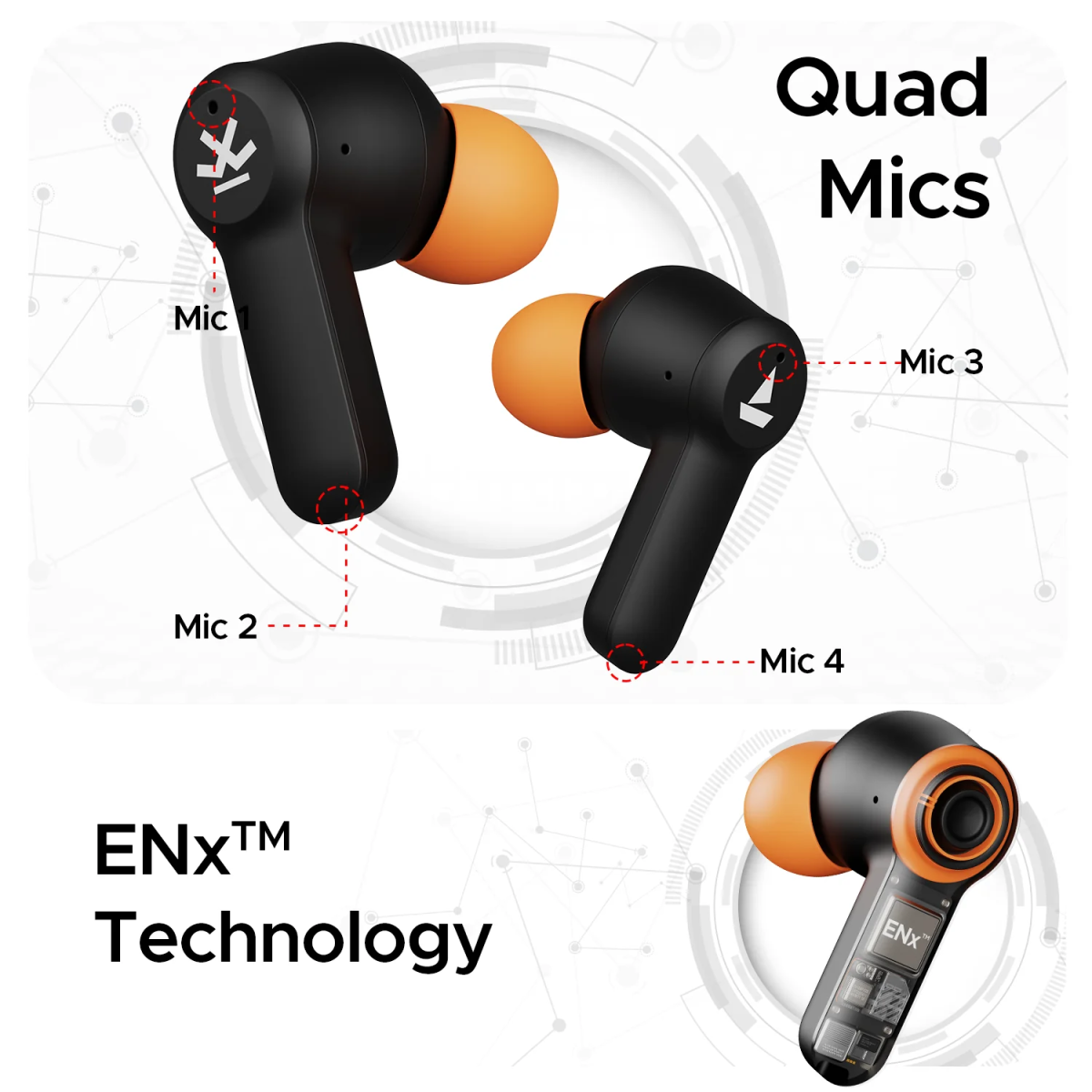 boAt Airdopes Crude x Wrogn Edition with 50 Hours Playback, ENx Tech & Beast Mode Bluetooth (Fiery Black, In the Ear)
