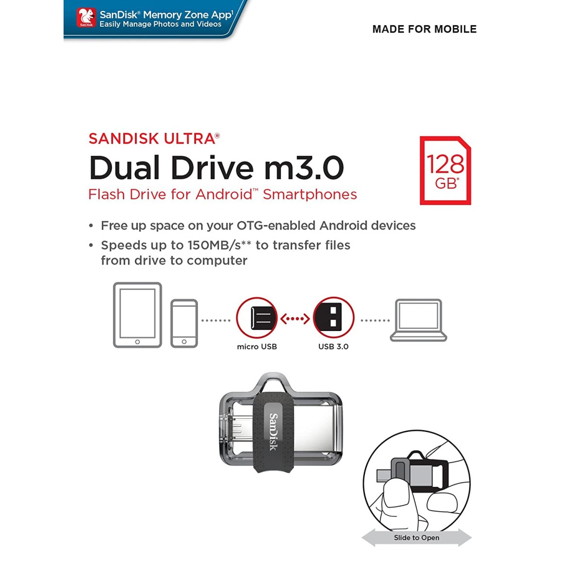 Sandisk Ultra Dual USB Drive 3.0 (128GB) SDDD3-128G-I35 Sandisk Ultra Dual USB Drive 3.0 (128GB) SDDD3-128G-I35