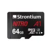 Strontium Nitro A1 64GB Micro SDXC Memory Card 100MB/s A1 UHS-I U3 Class 10 with High Speed Adapter SRN64GTFU3A1A