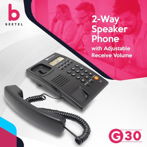 Beetel G30, TEC Certified, Caller ID Corded Landline Phonelcd (G30-Black)