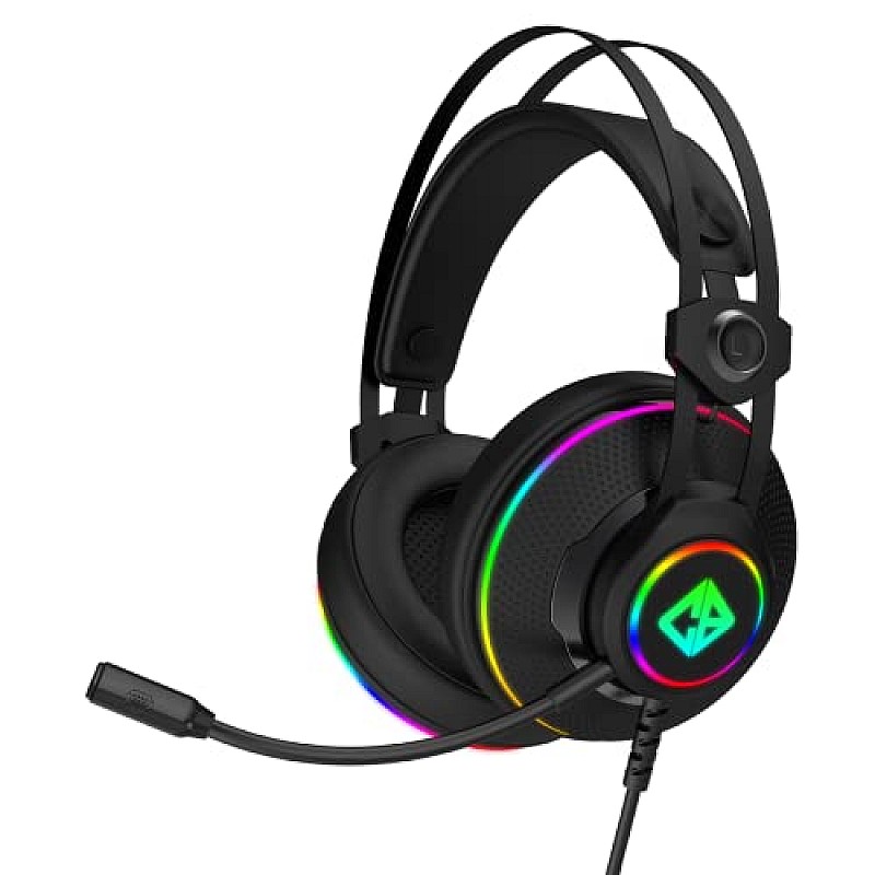 Cosmic Byte Proteus Headset Dual Input USB and 3.5mm, 7.1 Surround Sound, RGB LED, ENC Microphone Black Cosmic Byte Proteus Headset Dual Input USB and 3.5mm, 7.1 Surround Sound, RGB LED, ENC Microphone Black