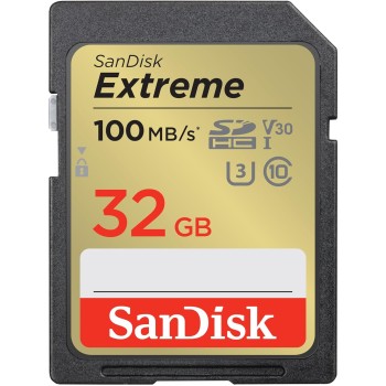 SanDisk Extreme SD UHS I 32GB Card for 4K Video for DSLR and Mirrorless Cameras 100MB/s Read & 60MB/s Write SDSDXVT-032G-GNCIN