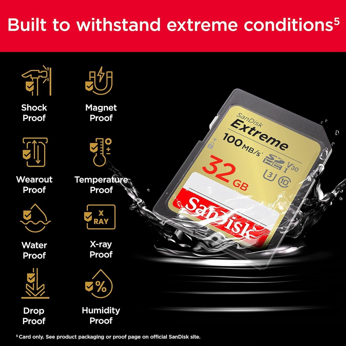 SanDisk Extreme SD UHS I 32GB Card for 4K Video for DSLR and Mirrorless Cameras 100MB/s Read & 60MB/s Write SDSDXVT-032G-GNCIN