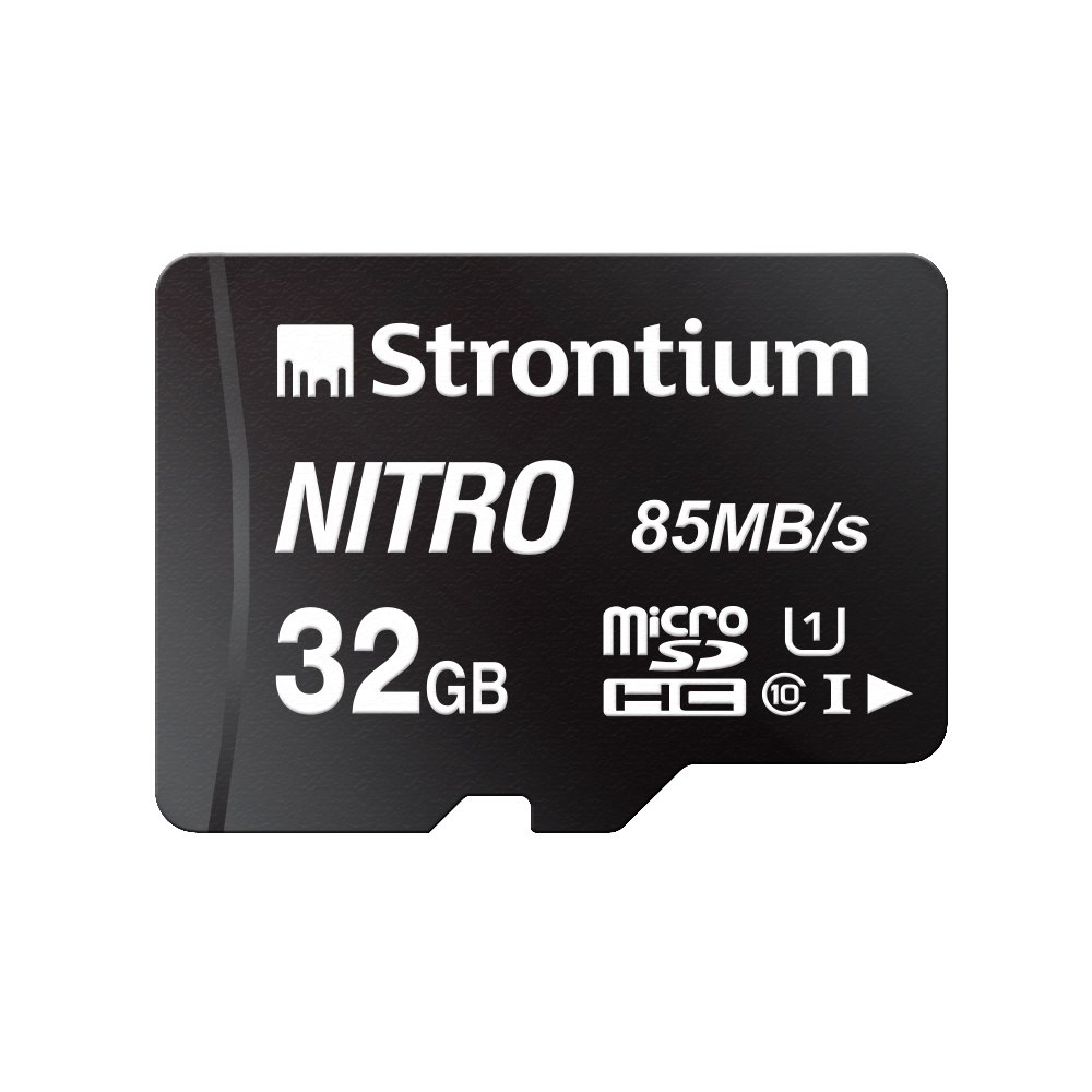 Strontium Nitro 32GB Micro SDHC Memory Card 85MB/s UHS-I U1 Class 10 High Speed (SRN32GTFU1QR) SRN32GTFU1R