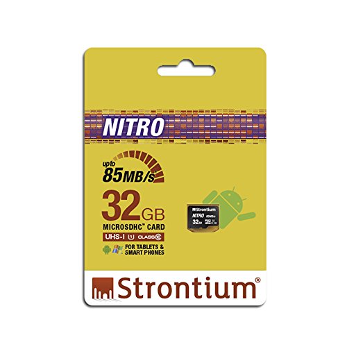 Strontium Nitro 32GB Micro SDHC Memory Card 85MB/s UHS-I U1 Class 10 High Speed (SRN32GTFU1QR) SRN32GTFU1R