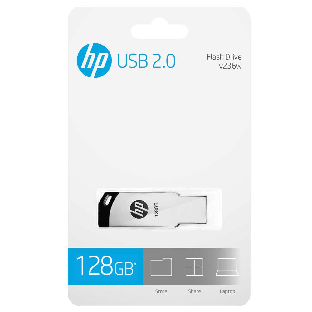 HP v236w 128GB USB 2.0 Flash Drive/Pen Drive, Metal Silver MM-USB128GB-36P HP v236w 128GB USB 2.0 Flash Drive/Pen Drive, Metal Silver MM-USB128GB-36P
