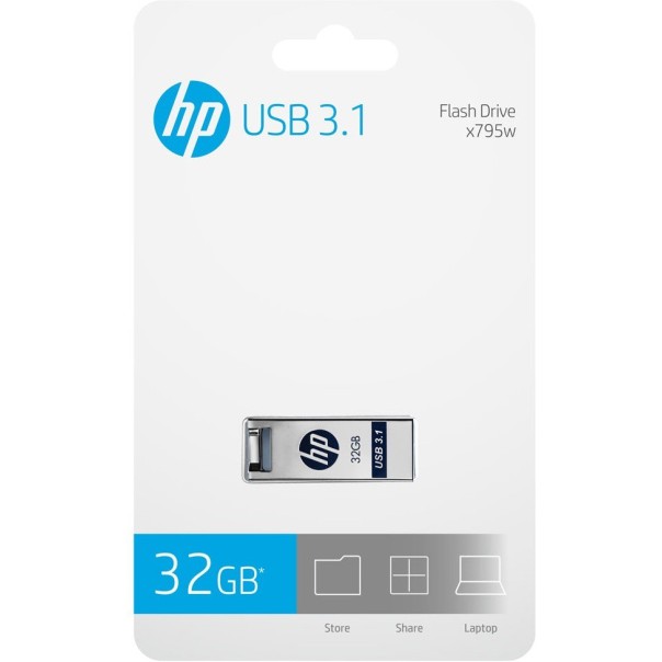 HP x795w 32GB USB 3.1 Pen Drive (Silver) 4.71E+12