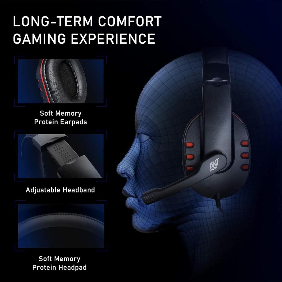 Ant Value H110 Computer 3.5Mm Wired Crystal Sound On Ear Headphone with Microphone Noise Cancelling Mic& Audio Controls,for Pc/Mac/Laptop,Comfort-Fit