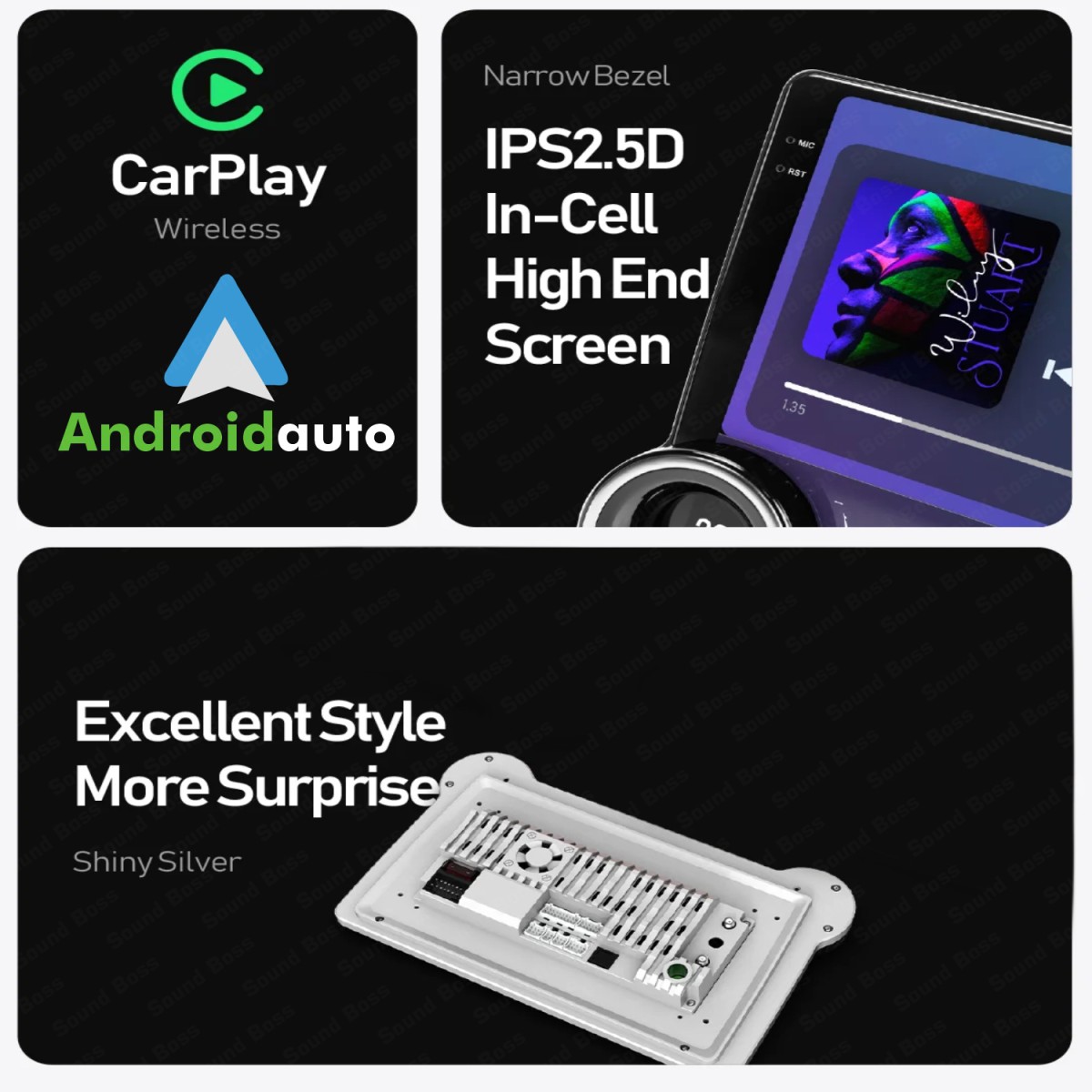 Sound Boss QLED 2K Diamond Series Androidify 4th Generation 10.1 Inch (2GB/32GB) Android Car Stereo (Double Din)