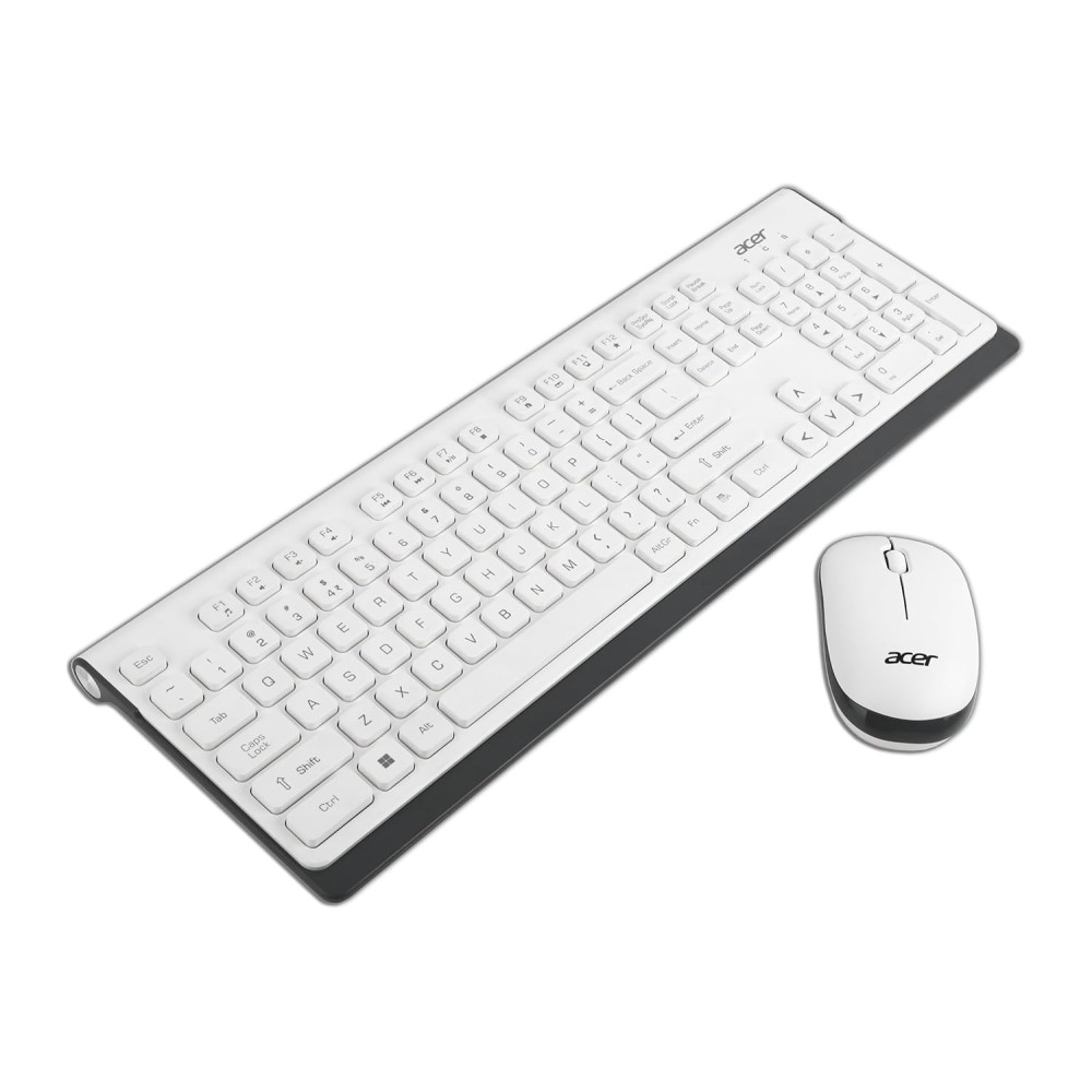 Acer Wireless Keyboard & Mouse Combo with Attractive Durable Design, 2.4GHz Nano Receiver (White/Grey) Acer Wireless Keyboard & Mouse Combo with Attractive Durable Design, 2.4GHz Nano Receiver (White/Grey)