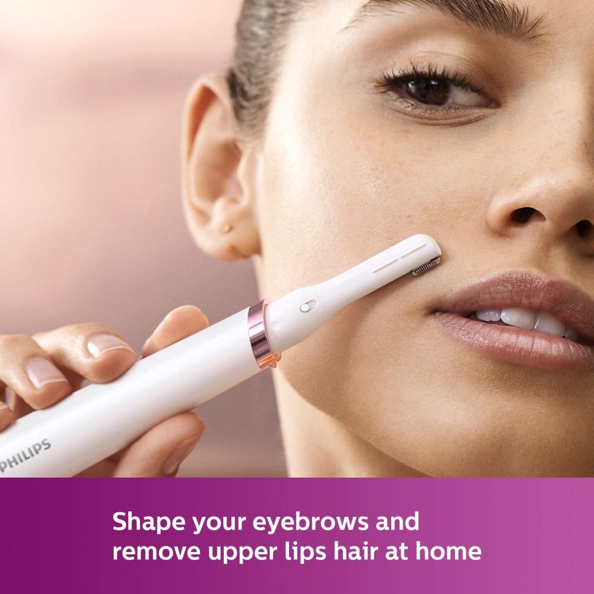 Philips Touch-up Women’s Eyebrow & Facial Hair Trimmer | Portable Precision Groomer | Gentle Hair Remover for Eyebrows, Upper Lip, Chin & Sidelocks