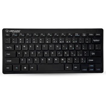 LAPCARE D-Lite Plus Wireless Keyboard with 2.4 Ghz & 10 M Bt Range &78 Keys, 8 Million Key Life, Minimalist Black