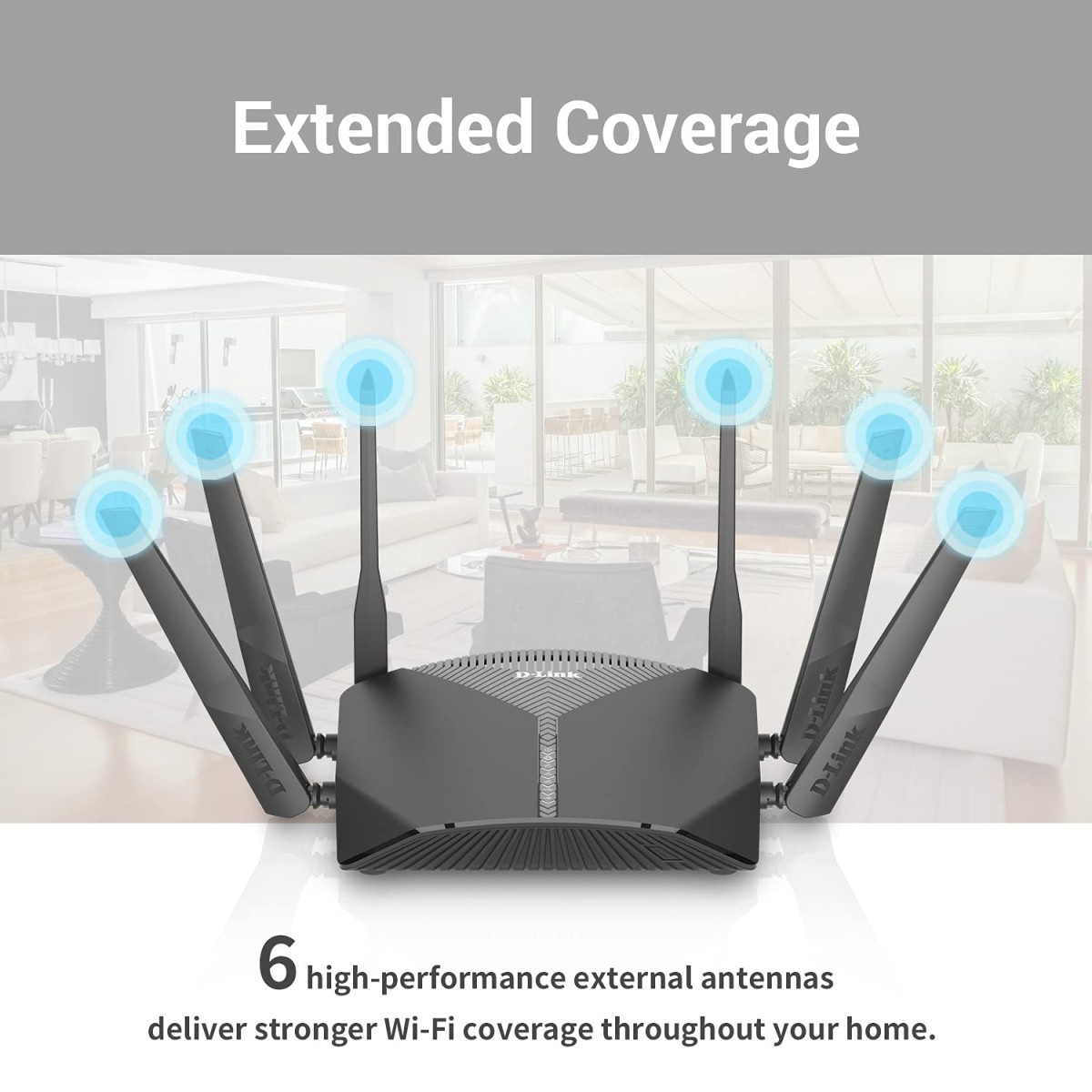 D-Link DIR-3040 Mesh Router 2.4 GHz, 5 GHz 3000 Mbps Wifi Speed Tri Band External Antenna Ethernet (Cable Broadband)