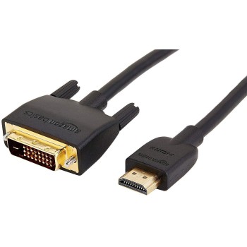 AmazonBasics HL-007347 HDMI Input to DVI Output (Not VGA) Adapter Cable, 6 Feet, Black