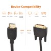 AmazonBasics HL-007347 HDMI Input to DVI Output (Not VGA) Adapter Cable, 6 Feet, Black