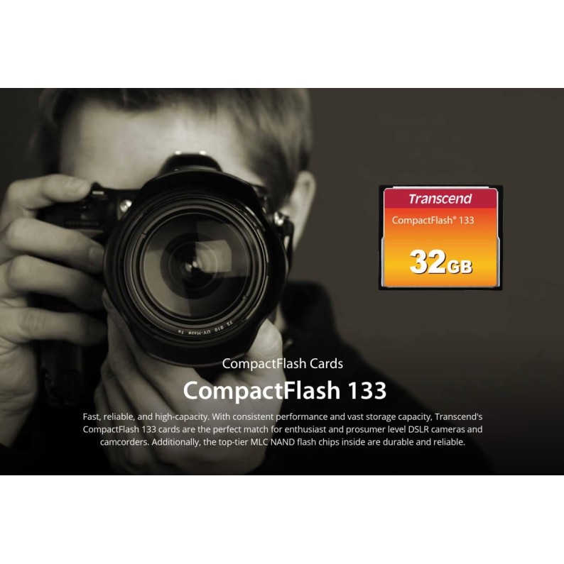 Transcend 4GB 133x Ultra Speed Compact Flash Card (TS4GCF133) Transcend 4GB 133x Ultra Speed Compact Flash Card (TS4GCF133)