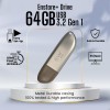 EVM EnStore+ 64GB Metal USB 3.2 Pendrive - High Speed up to 100MB/s Read & 30MB/s Write Speeds - Durable Metal Casing - Ideal for Fast Data Transfer & EVM EnStore+ 64GB Metal USB 3.2 Pendrive - High Speed up to 100MB/s Read & 30MB/s Write Speeds - Durable Metal Casing - Ideal for Fast Data Transfer &
