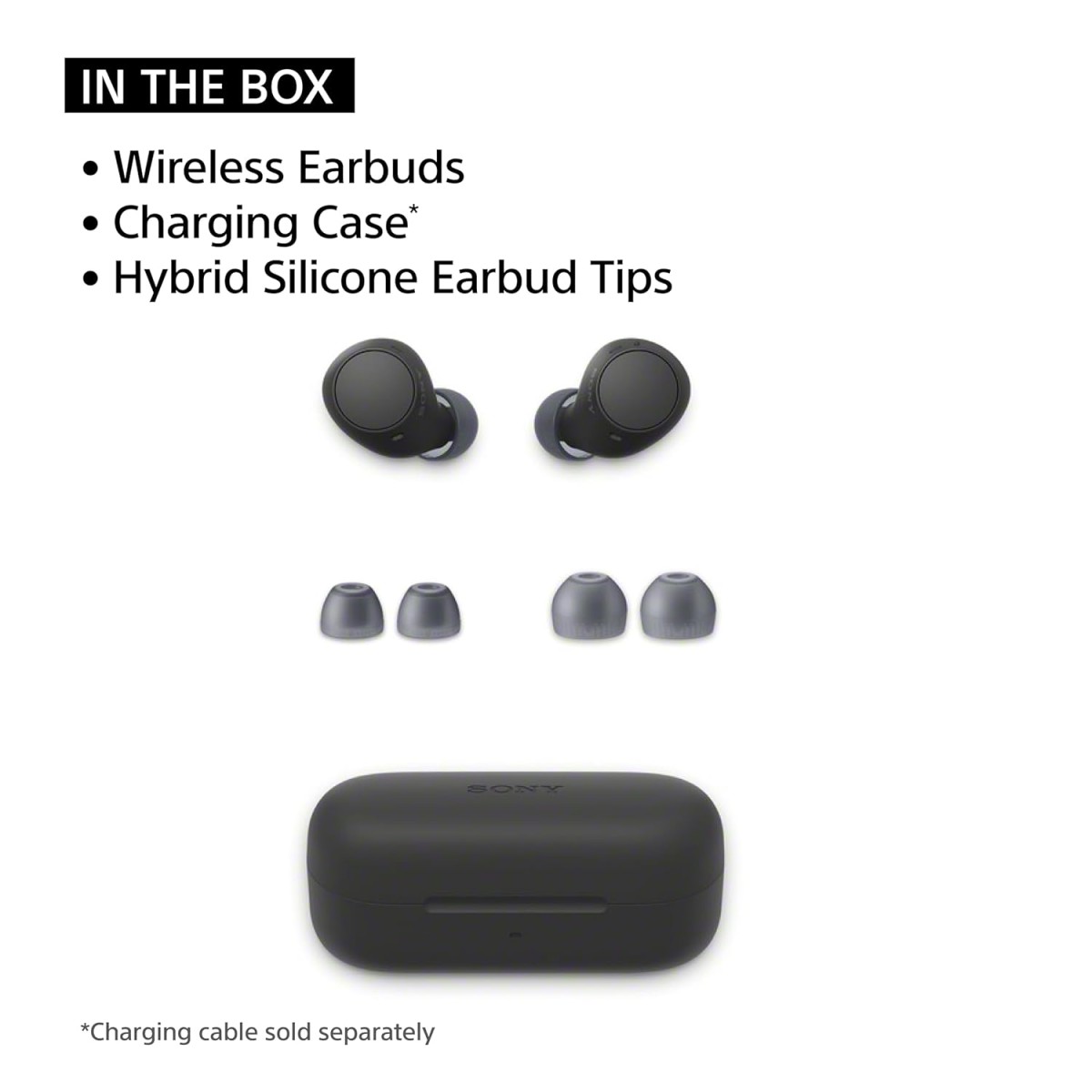 Sony WF-C510 Wireless Bluetooth Earbuds with Mic, TWS, in Ear, Ambient Sound Mode, Small and Comfortable Black Sony WF-C510 Wireless Bluetooth Earbuds with Mic, TWS, in Ear, Ambient Sound Mode, Small and Comfortable Black