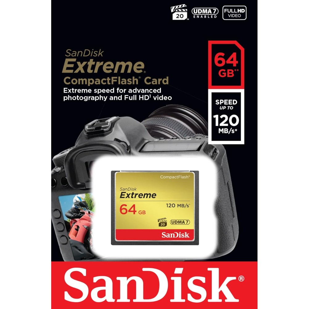 SanDisk Extreme 32GB CompactFlash Memory Card UDMA 7 Speed Up To 120MB/s SDCFXSB-032G-G46